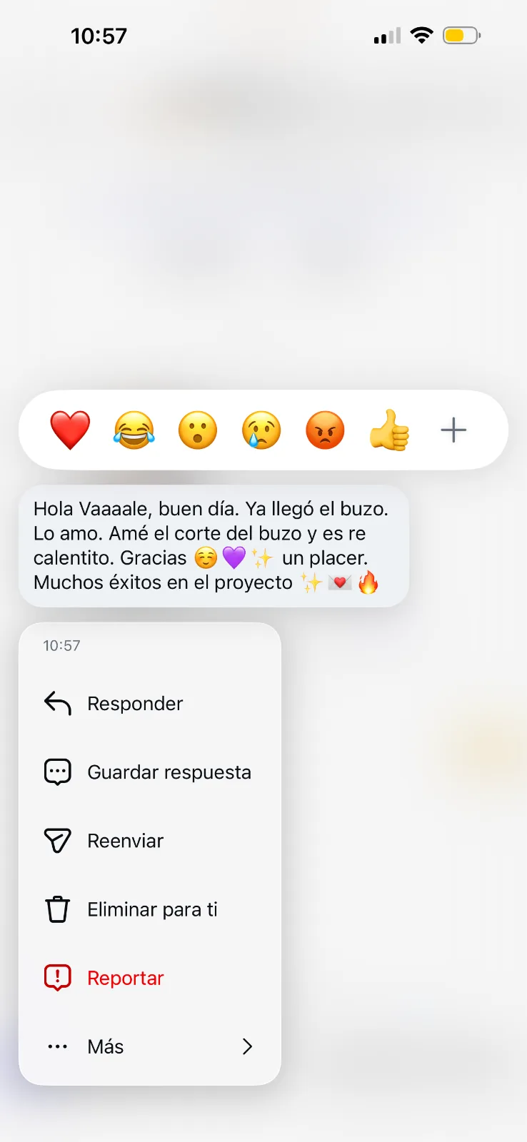Reseña de una clienta